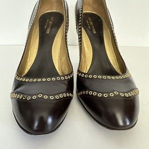 SERGIO ROSSI Heels Pump Womens Shoes Dark Brown US SIZE 9.5 EU 39.5 2669 0103